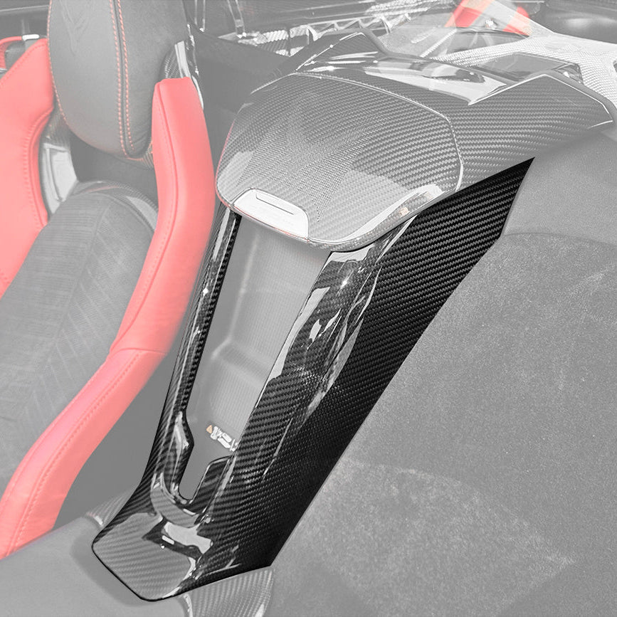 Corvette C8 DRY CARBON FIBER Waterfall Console Cover