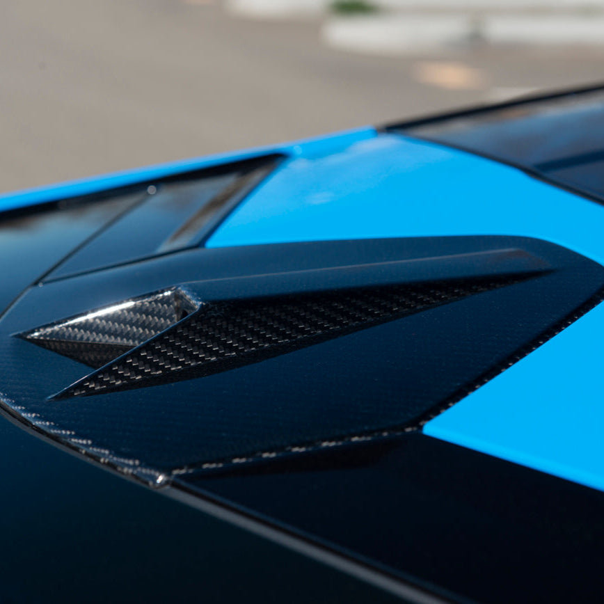 Corvette C8 Coupe DRY CARBON FIBER Rear Decklid Camera Cover