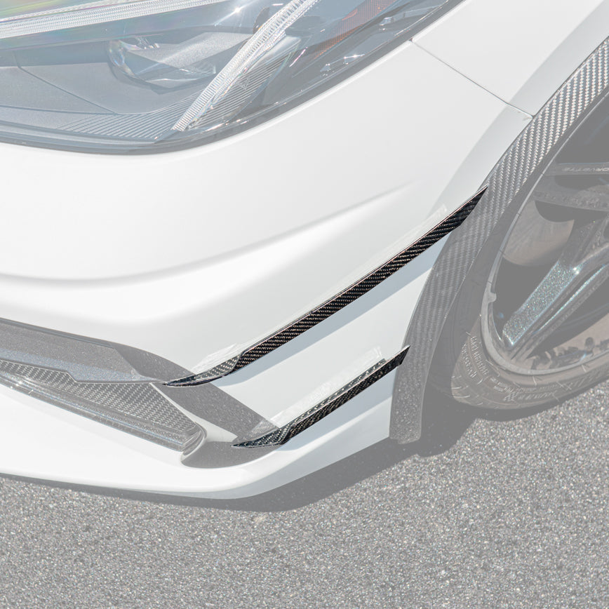 Corvette C8 DRY CARBON FIBER Side Canards Dive Plane