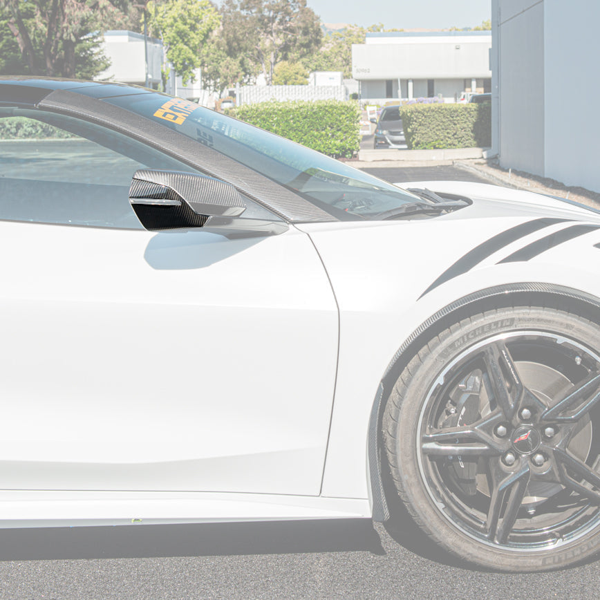 Corvette C8 DRY CARBON FIBER Lower Mirror Covers