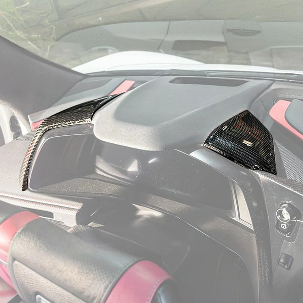 Corvette C8 DRY CARBON FIBER Upper Dashboard Instrument Side Panel Cover — product photo 1