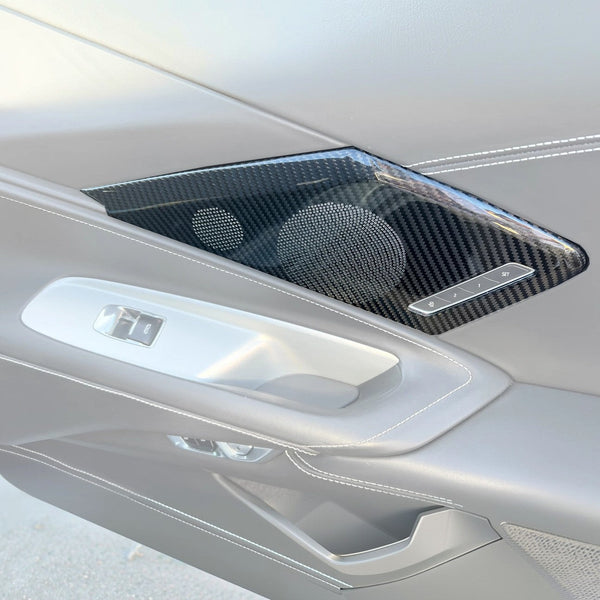 Corvette C8 DRY CARBON FIBER Door Speaker Cover — product photo 1