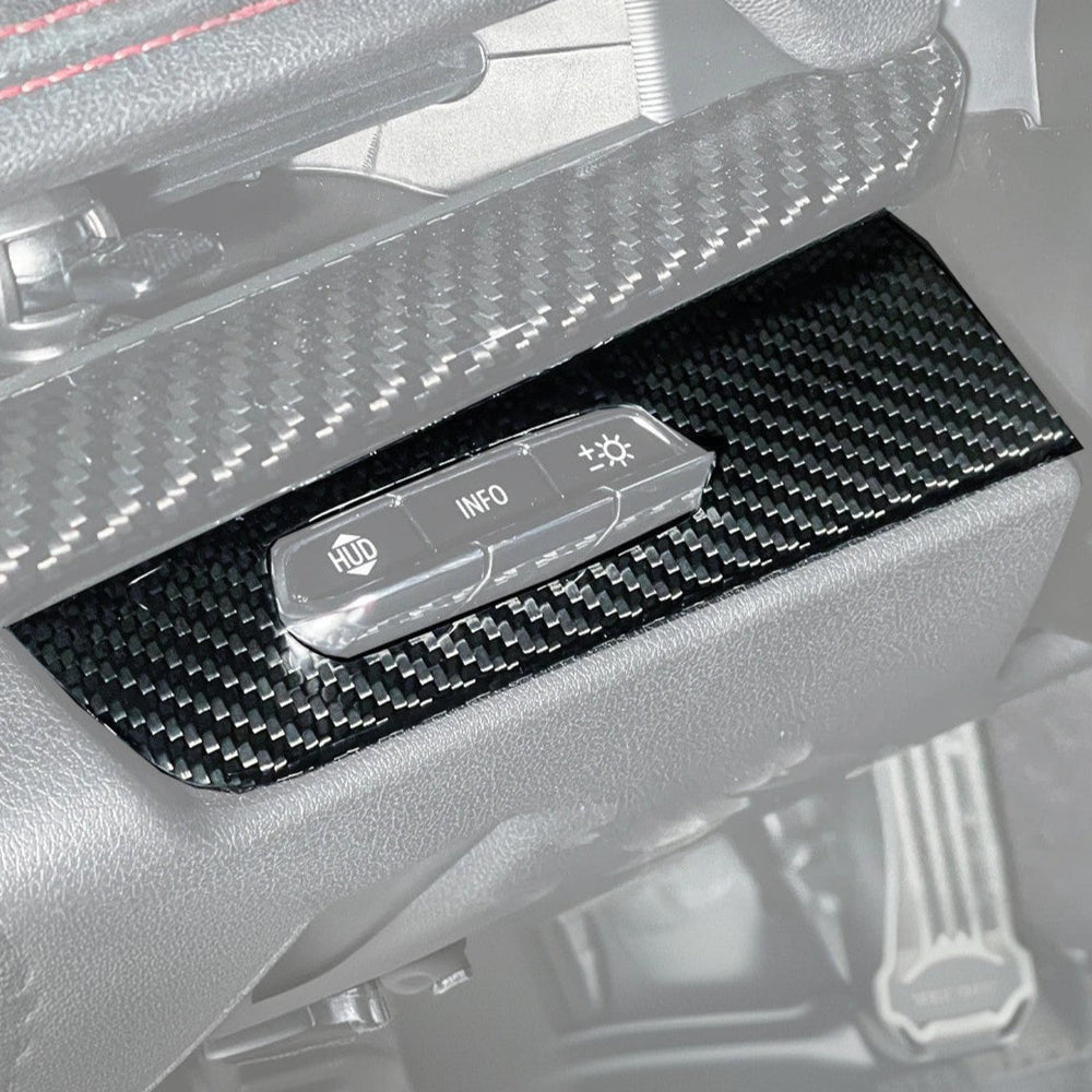 Corvette C8 DRY CARBON FIBER HUD Headlight Switch Button Panel Cover