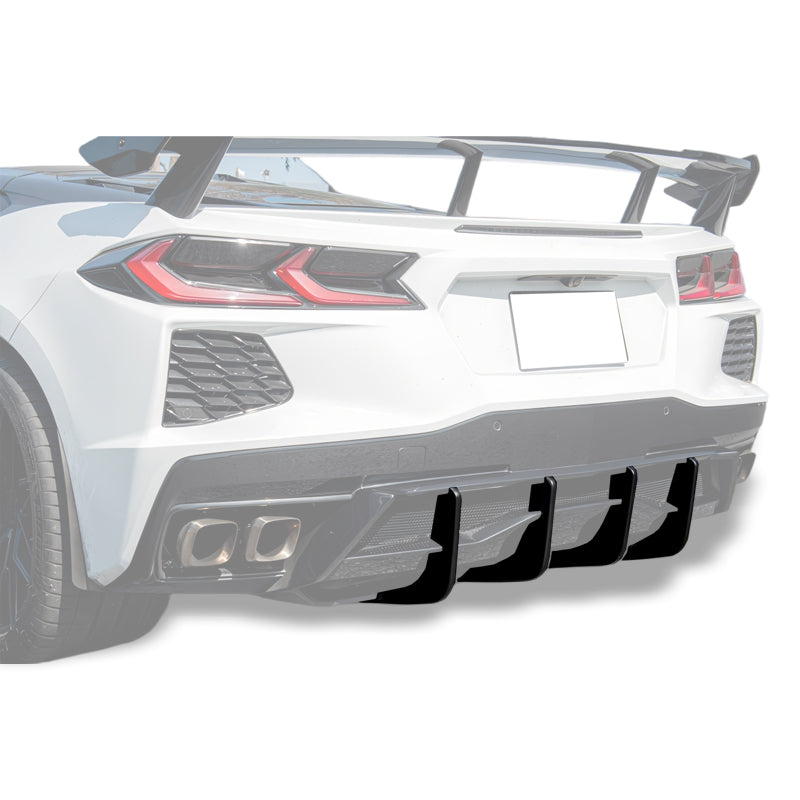 Corvette C8 Stingray DRY CARBON FIBEr Add-On Rear Diffuser Fin