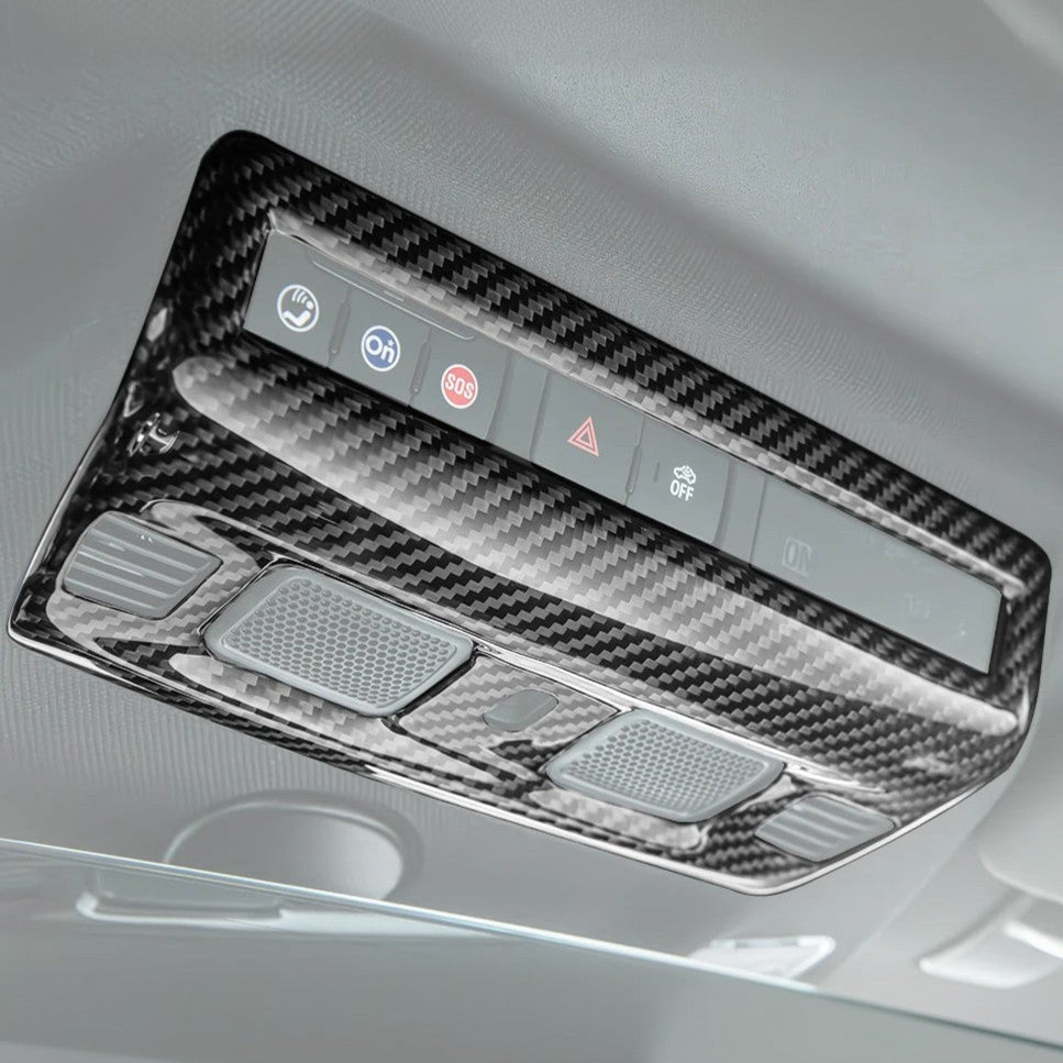 Corvette C8 DRY CARBON FIBER Roof Reading Light Control Cover