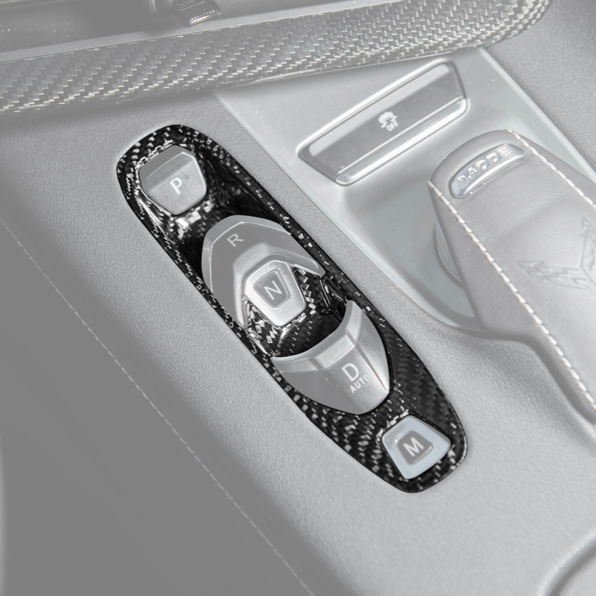 Corvette C8 DRY CARBON FIBER Gear Switch Control Panel Trim Cover Overlay