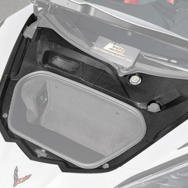 Corvette C8 DRY CARBON FIBER Front Trunk Trim Cover Kit — product photo 1