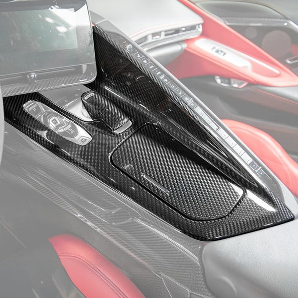 Corvette C8 DRY CARBON FIBER Center Console w/ Switch Trim Cover — product photo 1