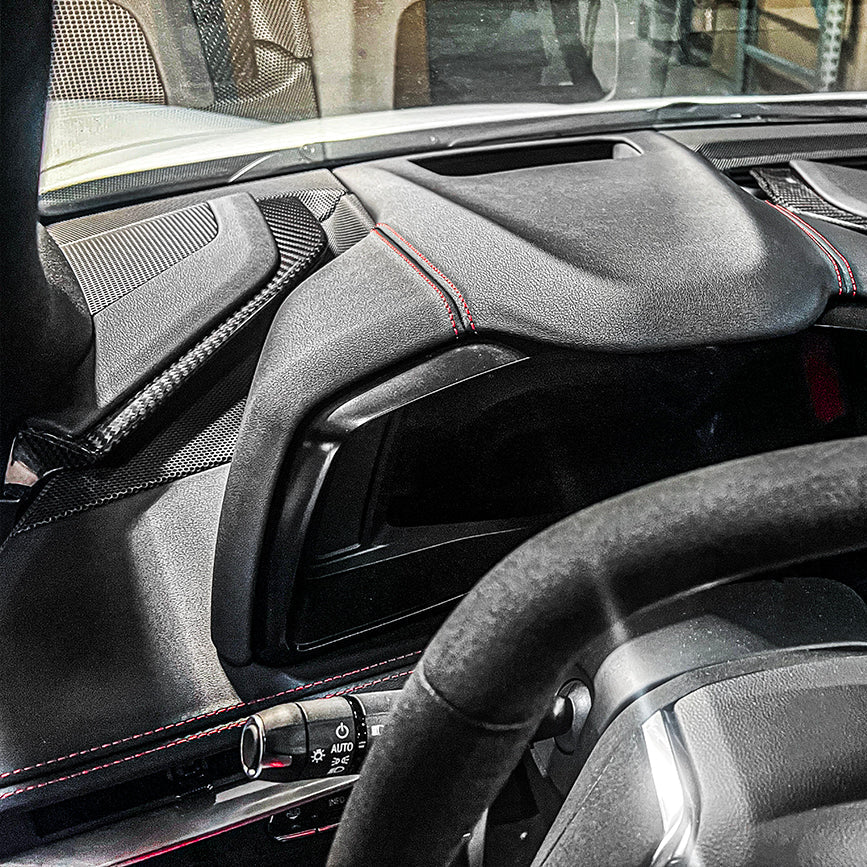 Corvette C8 DRY CARBON FIBER Upper Dash Pad Trim Kit