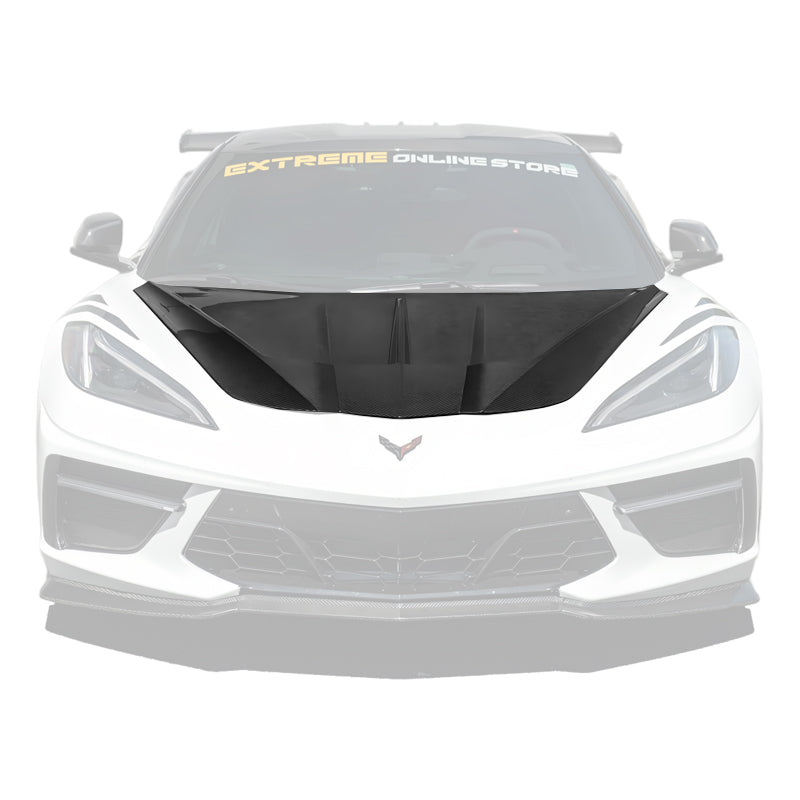 Corvette C8 Models EOS Performance Track Style Double Sided Dry Carbon Fiber Front Hood