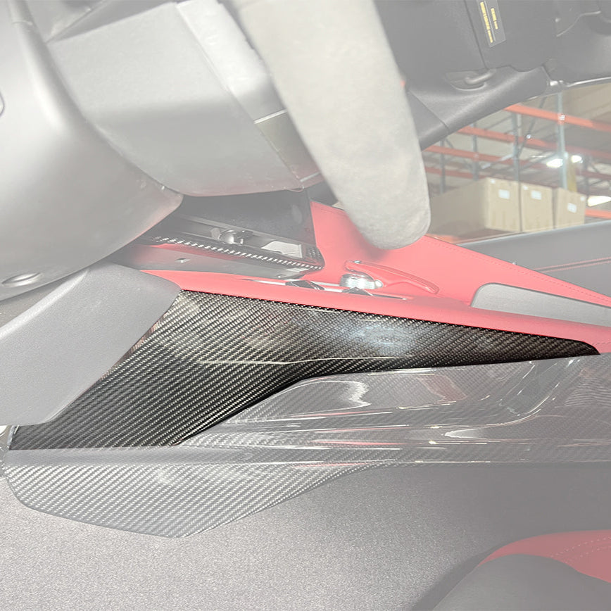 Corvette C8 DRY CARBON FIBER Center Console Side Upper Trim Cover