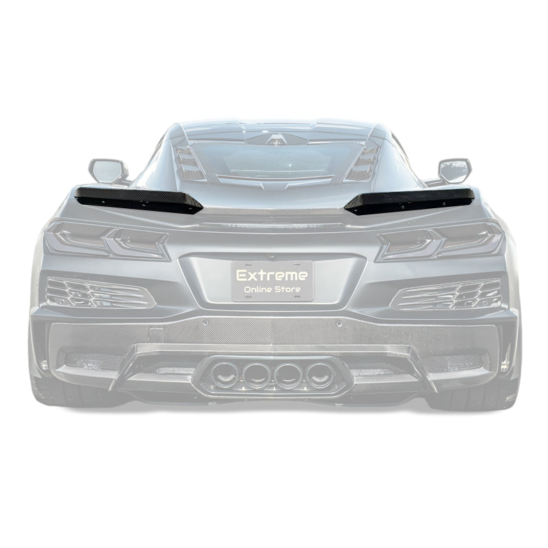 Corvette C8 Z06 DRY CARBON FIBER Wicker-bill Extension Winglets