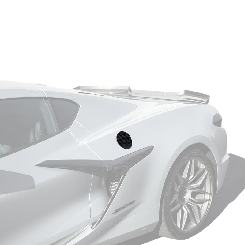 2020-Up Corvette C8 | DRY CARBON FIBER Side Fender Fuel Tank Gas Lid Cover