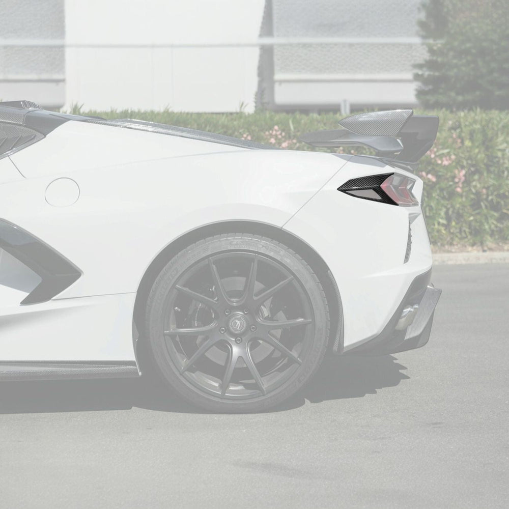 Corvette C8 Dry Carbon Fiber Rear Taillight Side Trim Panel Cover Overlays