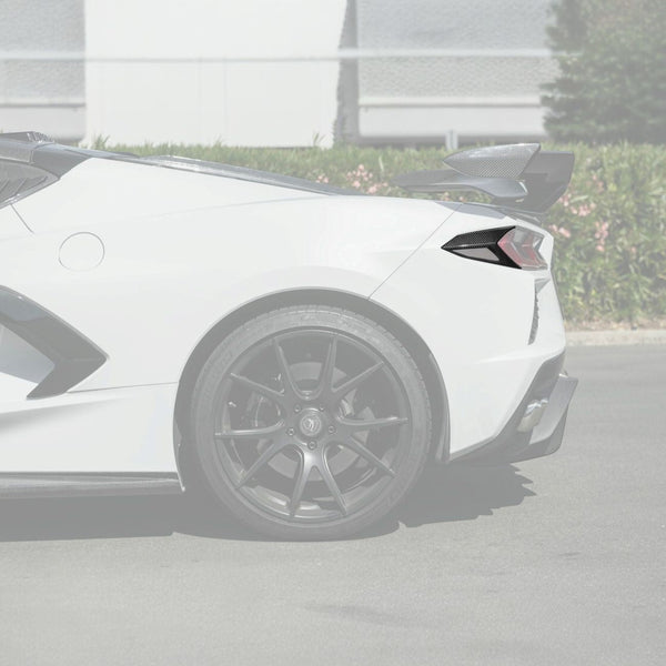 Corvette C8 Dry Carbon Fiber Rear Taillight Side Trim Panel Cover Overlays — product photo 1