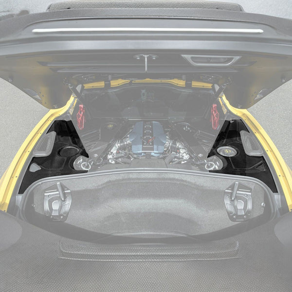 Corvette C8 Carbon Fiber 3-Piece Rear Engine Bay Cover Overlay Panel Set — product photo 1